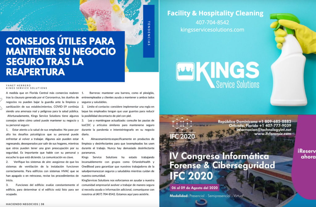 Business reopening safety tips and cleaning services.